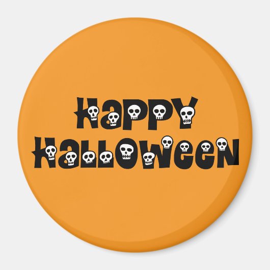 Happy Halloween Skulls Magnet (Vorne)