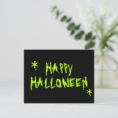 Happy Halloween Slimy Neon grün und schwarz spooky Postkarte (Stehend Vorderseite)