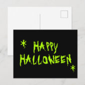 Happy Halloween Slimy Neon grün und schwarz spooky Postkarte (Vorne/Hinten)