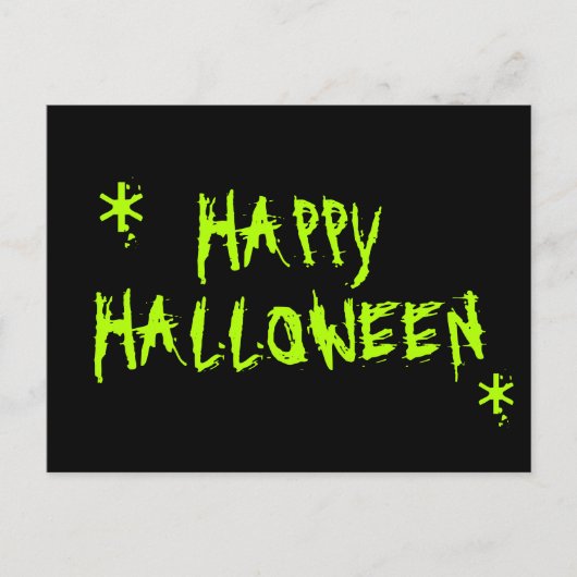 Happy Halloween Slimy Neon grün und schwarz spooky Postkarte (Vorderseite)