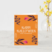 Happy Halloween Snakes Orange Personalize Karte (Gelbe Blume)