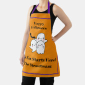 Happy Halloween Spaß PERSONALIZE Ghost Bat Orange Schürze (InSitu)