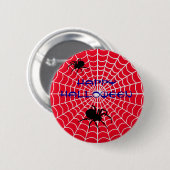 Happy Halloween Spider Button Button (Vorne & Hinten)