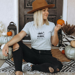 Happy Halloween Spider Cobweb Quote T-Shirt