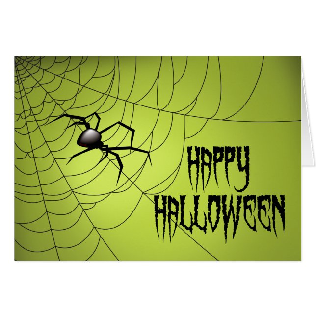 Happy Halloween Spider on Web (Vorderseite (Horizontal))
