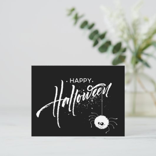 Happy Halloween Spider Postkarte (Stehend Vorderseite)