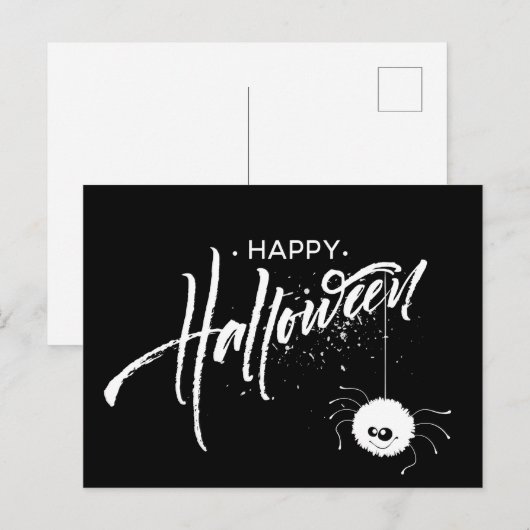 Happy Halloween Spider Postkarte (Vorne/Hinten)