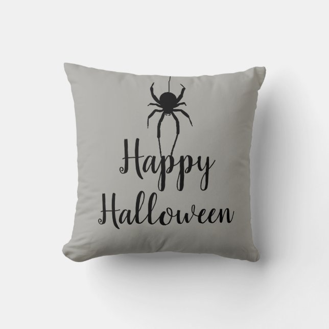 Happy Halloween Spider Throw Kissen (Vorderseite)