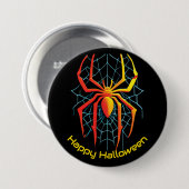 Happy Halloween Spider Web Button (Vorne & Hinten)