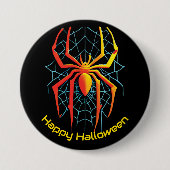 Happy Halloween Spider Web Button (Vorderseite)