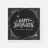 Happy Halloween Spider Web Eat Drink Beängstigend  Serviette (Vorderseite)