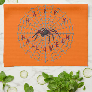 Happy Halloween Spider Web Küchentuch
