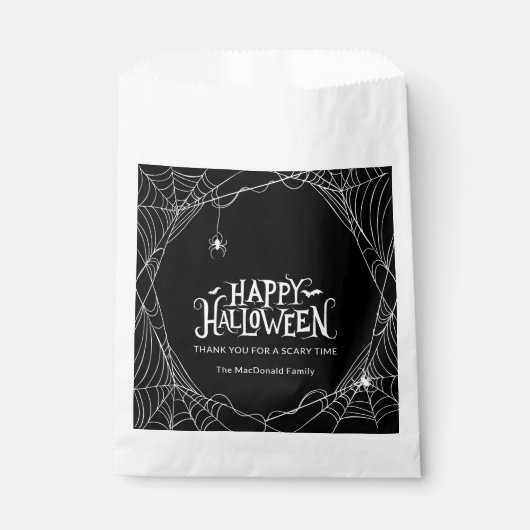 Happy Halloween Spider Web Personalisiert Geschenktütchen (Vorderseite)