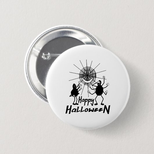 Happy Halloween, Spiders Halloween Button (Vorne & Hinten)