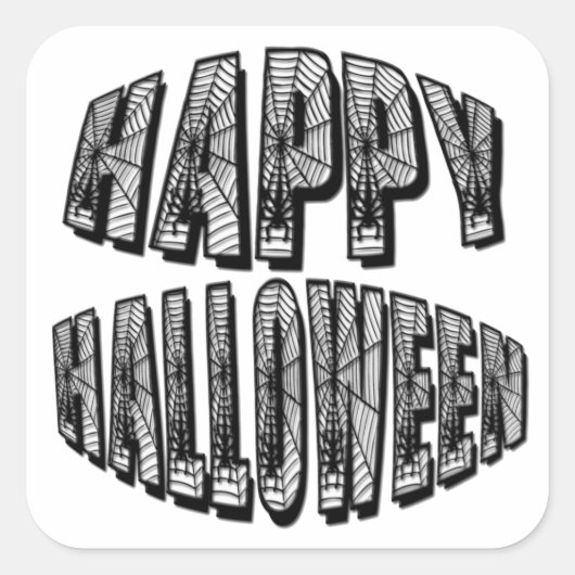 Happy Halloween Spiders & Spider Web Sticker (Vorderseite)