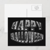 Happy Halloween Spiders & Spider Web Text Postcard Postkarte (Vorne/Hinten)