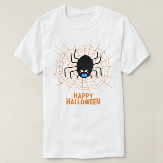 Happy Halloween | Spinne mit Maske T-Shirt (Design vorne)