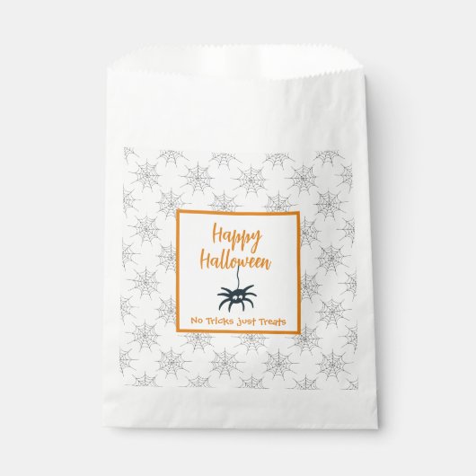 Happy Halloween Spinnennetz kein Trick nur Leckere Geschenktütchen (Vorderseite)