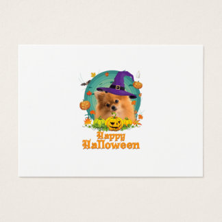 Happy Halloween Spitz Hund Hexe Pumpkin Ghost