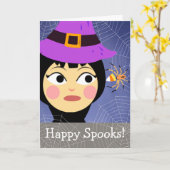 Happy Halloween Spooks Hexe Spider Candy Karte (Gelbe Blume)