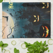 Happy Halloween Spooky Background Geschirrtuch (Gefaltet)