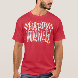 Happy Halloween Spooky Bat Ghost Black Cat Pumpkin T-Shirt