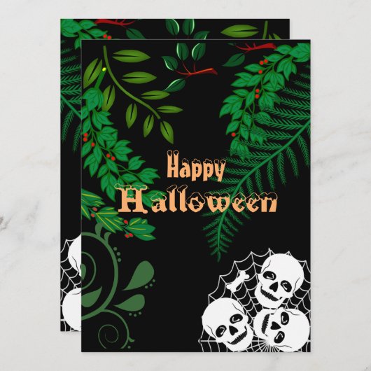 Happy Halloween Spooky Beängstigend Night Skeleton (Vorne/Hinten)