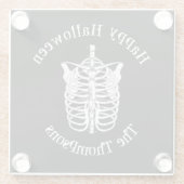 Happy Halloween Spooky Beängstigend Skeleton Simpl Glasuntersetzer (Rückseite)