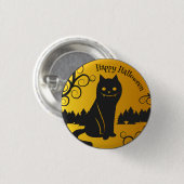 Happy Halloween Spooky Black Cat | Schaltfläche Bu Button (Vorne & Hinten)