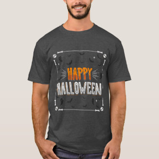 Happy Halloween Spooky Bones Design T-Shirt