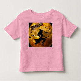 Happy Halloween Spooky Broomstick Hexe auf Kürbis Kleinkind T-shirt