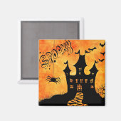 Happy Halloween Spooky Castle Magnet (Vorderseite/Rückseite)