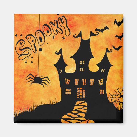 Happy Halloween Spooky Castle Magnet (Vorne)