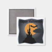 Happy Halloween Spooky Castle Magnet (Vorderseite/Rückseite)