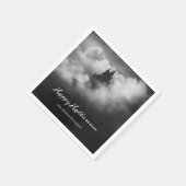 Happy Halloween Spooky Castle Party Serviette (Ecke)