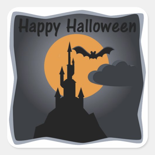 Happy Halloween Spooky Castle Sticker (Vorderseite)