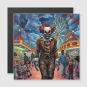Happy Halloween | Spooky Clown Magnetkarte (Vorne/Hinten)