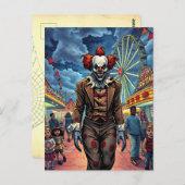 Happy Halloween | Spooky Clown Postkarte (Vorne/Hinten)