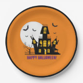 Happy Halloween Spooky Creepy Spuk House Pappteller (Vorderseite)
