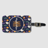 HAPPY HALLOWEEN SPOOKY CUSTOMIZABLE MONOGRAM GEPÄCKANHÄNGER (Vorderseite (Horizontal))