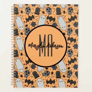 HAPPY HALLOWEEN SPOOKY CUSTOMIZABLE MONOGRAMM PLANER