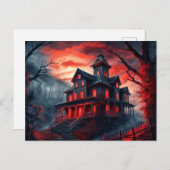 Happy Halloween Spooky Dwelling Postkarte (Vorne/Hinten)