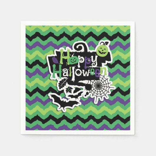 Happy Halloween Spooky Fun Serviette (Vorderseite)