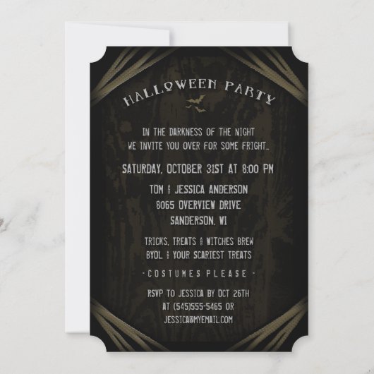 Happy Halloween Spooky Gargoyle Einladung (Rückseite)