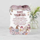 Happy Halloween Spooky Geburtstagsparty Einladung (Stehend Vorderseite)