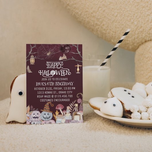 Happy Halloween Spooky Geburtstagsparty Einladung
