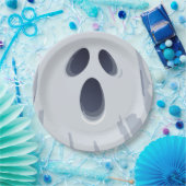 Happy Halloween Spooky Ghost Face Pappteller (Party)