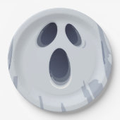 Happy Halloween Spooky Ghost Face Pappteller (Vorderseite)