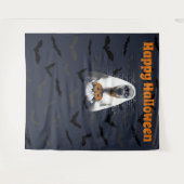 Happy Halloween Spooky Ghost und Pumpkin Wandteppich (Vorderseite (Horizontal))