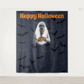 Happy Halloween Spooky Ghost und Pumpkin Wandteppich (Vorderseite)